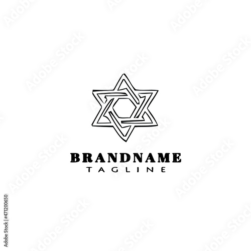 shabbat shalom cartoon logo icon design template black isolated vector