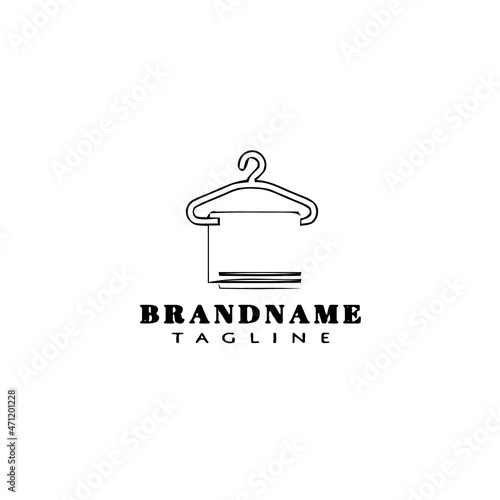 drying clothes logo cartoon design icon template black isolated illustration