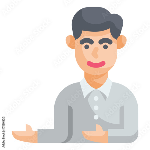 usher flat icon