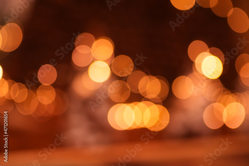 Abstract background of beige and golden bokeh