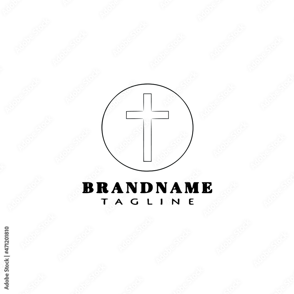 christian cross cartoon logo icon design template isolated vector illustration christian cross cartoon logo icon design template isolated vector illustration