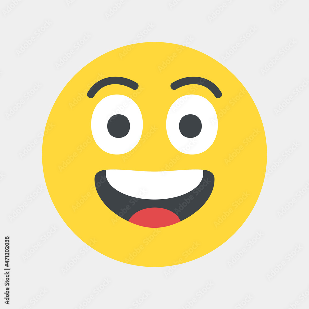 Laughing emoji icon vector illustration in flat style, use for website mobile app presentation