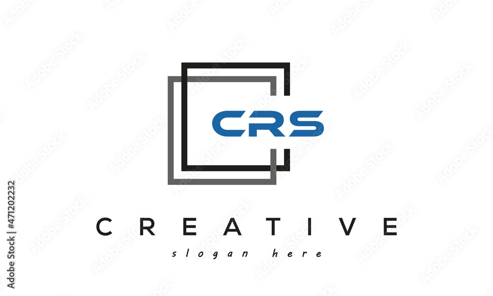 CRS square frame three letters logo design Stock Vector Adobe Stock