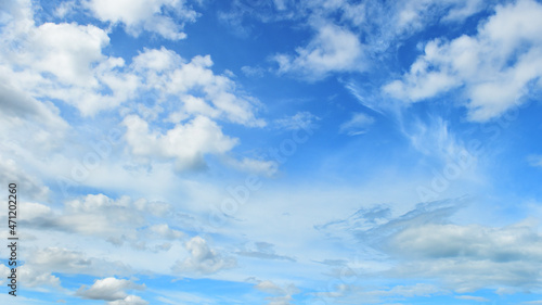 Beautiful clouds with blue sky landscape in nature 