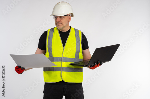 Builder engineer with lapto...