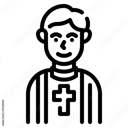 priest line icon