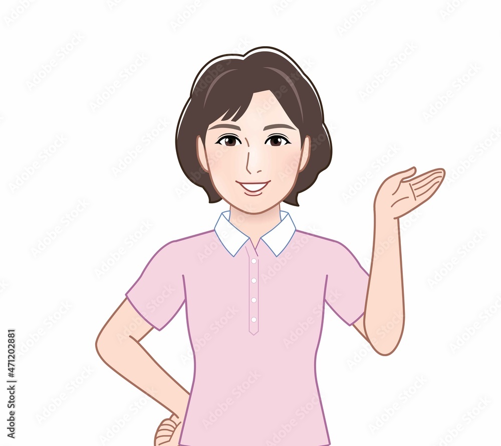 パーマを掛けたおしゃれなおばさん