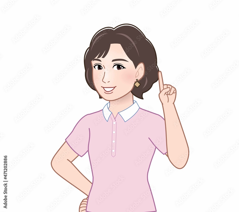 パーマを掛けたおしゃれなおばさん パーマを掛けたおしゃれなおばさん
