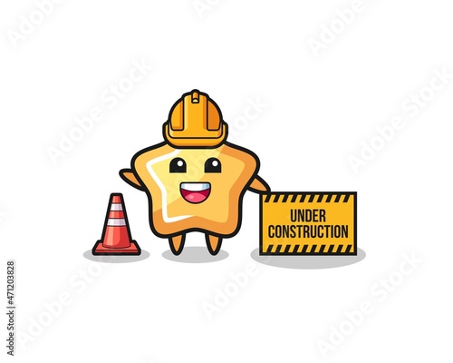 illustration of star with under construction banner