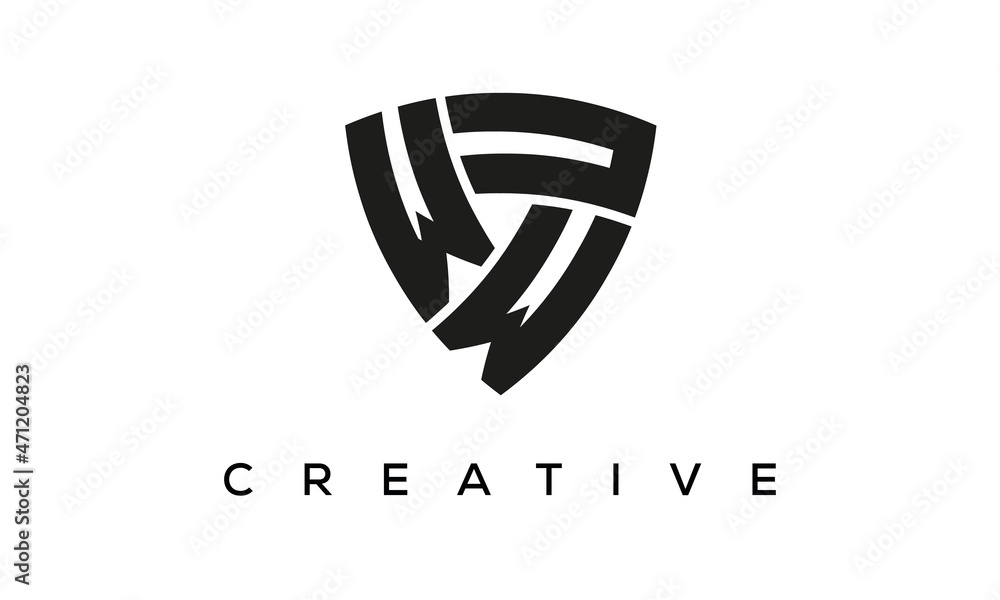 WWU letters logo, security Shield logo vector WWU letters logo, security Shield logo vector