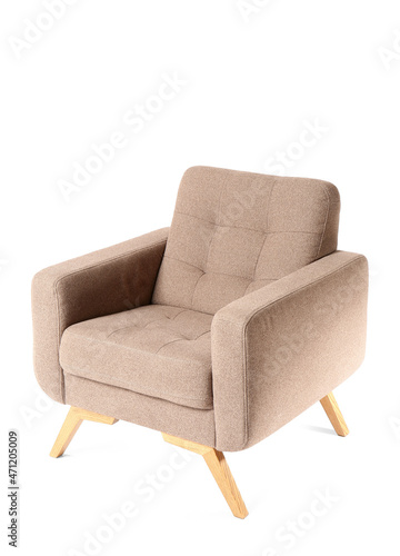 Soft armchair isolated on white