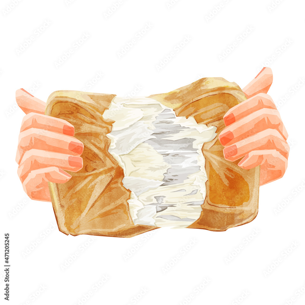 食パンの手書き水彩風イラスト Stock Vector Adobe Stock