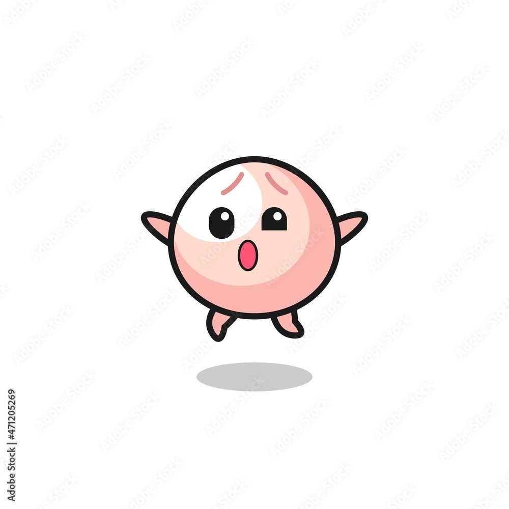 Obraz premium meatbun character is jumping gesture