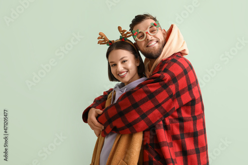 Happy young couple in styli...