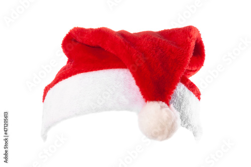 Santa Claus red hat isolated on white background