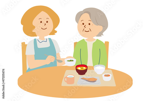 食事介助のイラスト