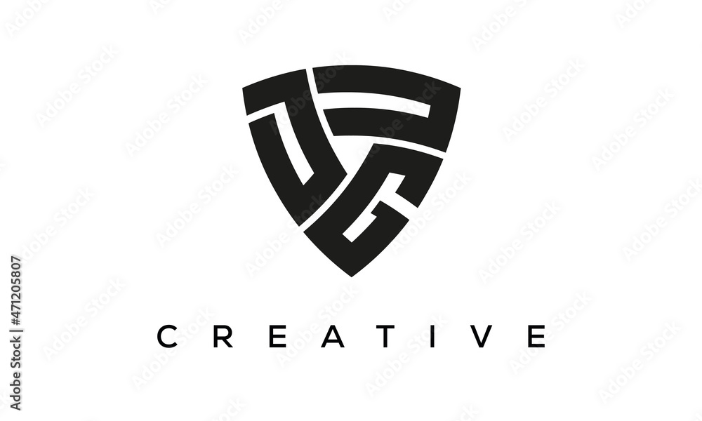 DGU letters logo, security Shield logo vector DGU letters logo, security Shield logo vector