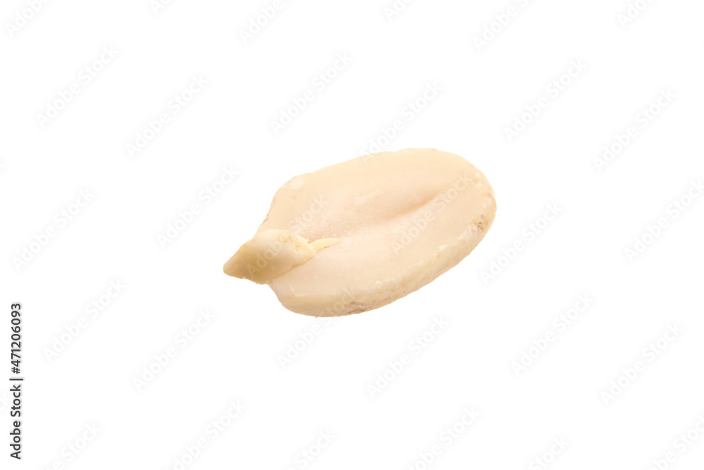 Fototapeta premium Raw blanched peanut isolated on white