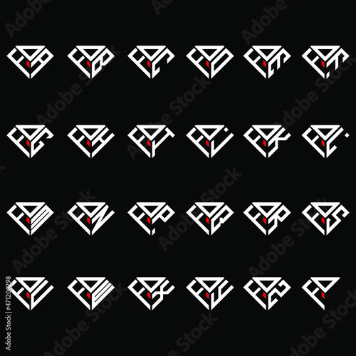 DFA to DFZ letter logo creative design, Multiple triple letter logo design