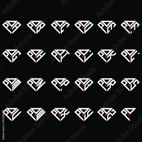 DPA to DPZ letter logo creative design, Multiple triple letter logo design, OPA to OPZ letter logo creative design, Multiple triple letter logo design