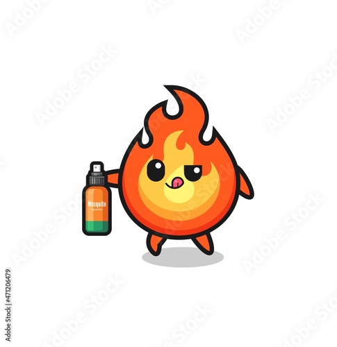 cute fire holding mosquito repellent