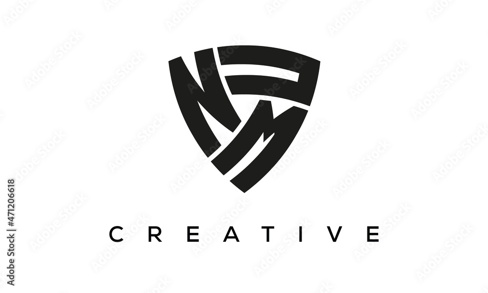 NMU letters logo, security Shield logo vector NMU letters logo, security Shield logo vector