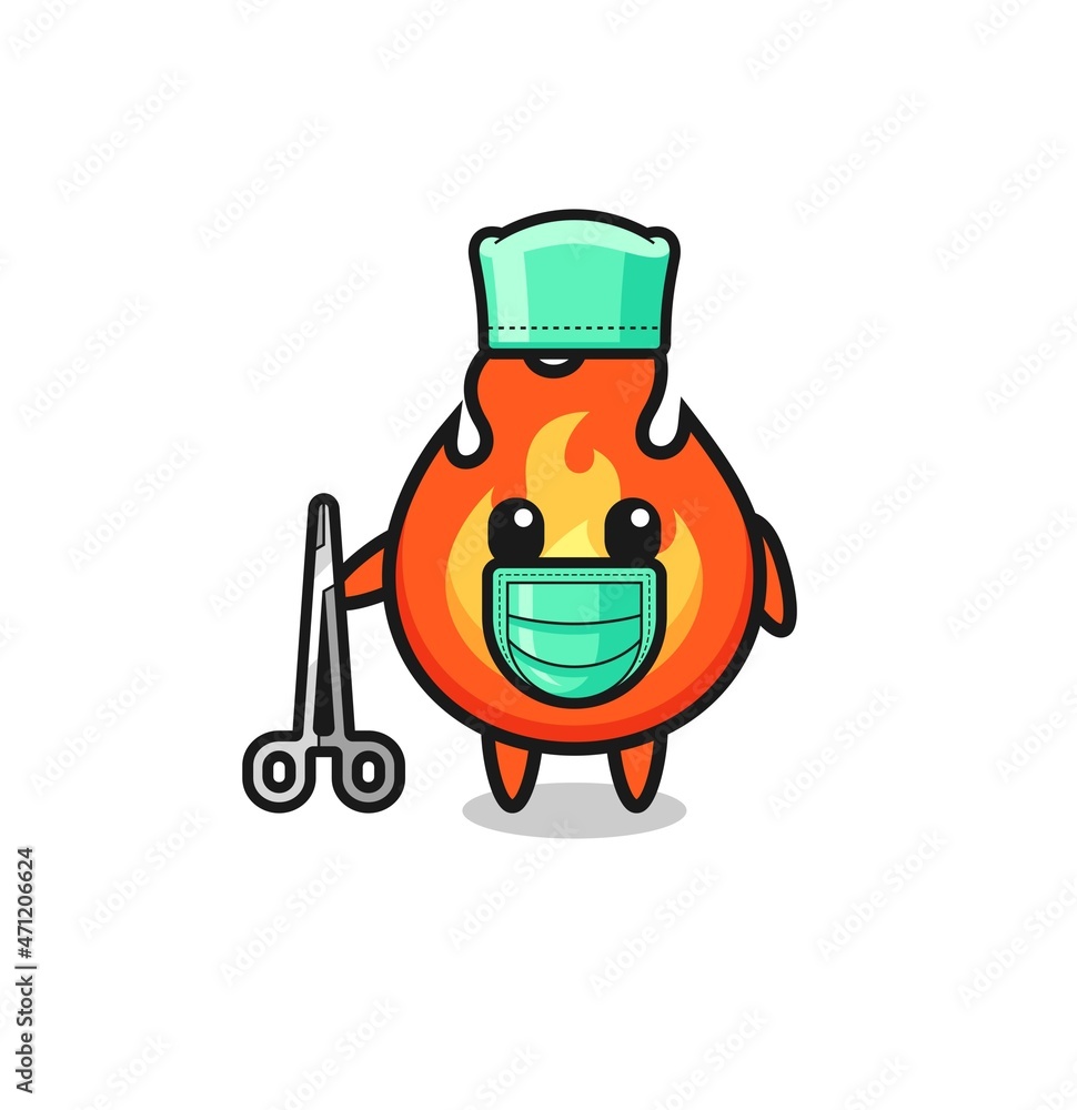 surgeon fire mascot character