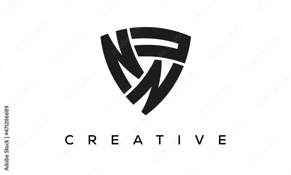 NNU letters logo, security Shield logo vector NNU letters logo, security Shield logo vector