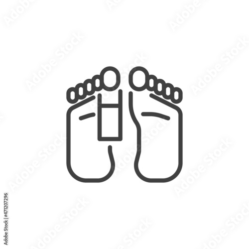 Feet with death tag line icon
