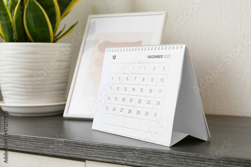 Paper calendar for December...