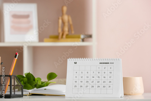 Paper calendar for December...