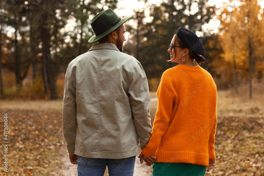 Young couple in autumn park Young couple in autumn park