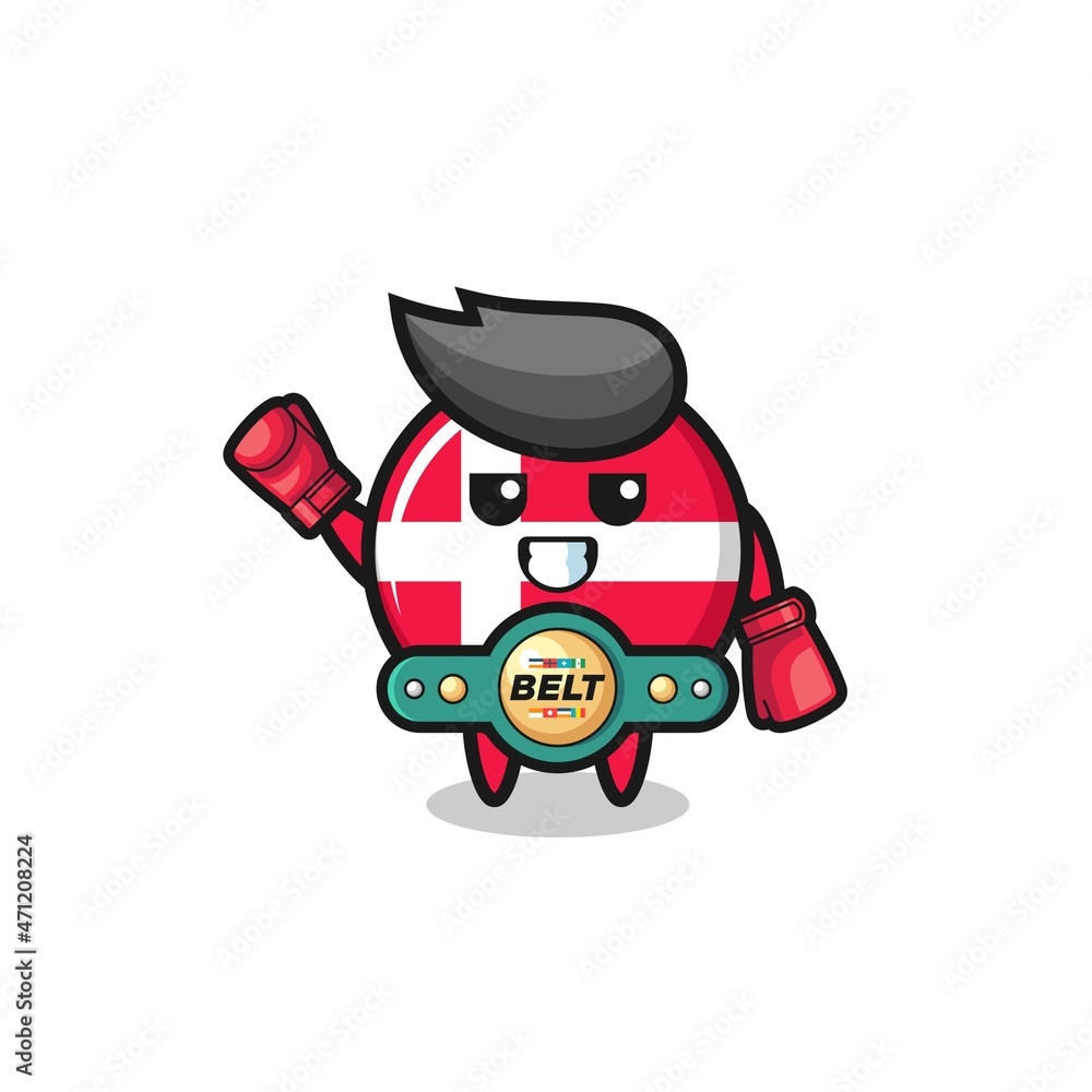 denmark flag boxer mascot character
