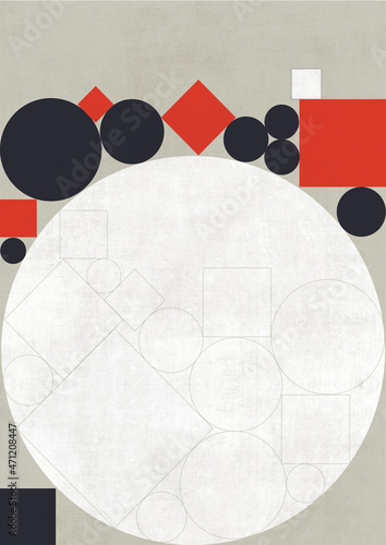 Abstract poster design with geometric shapes and texture