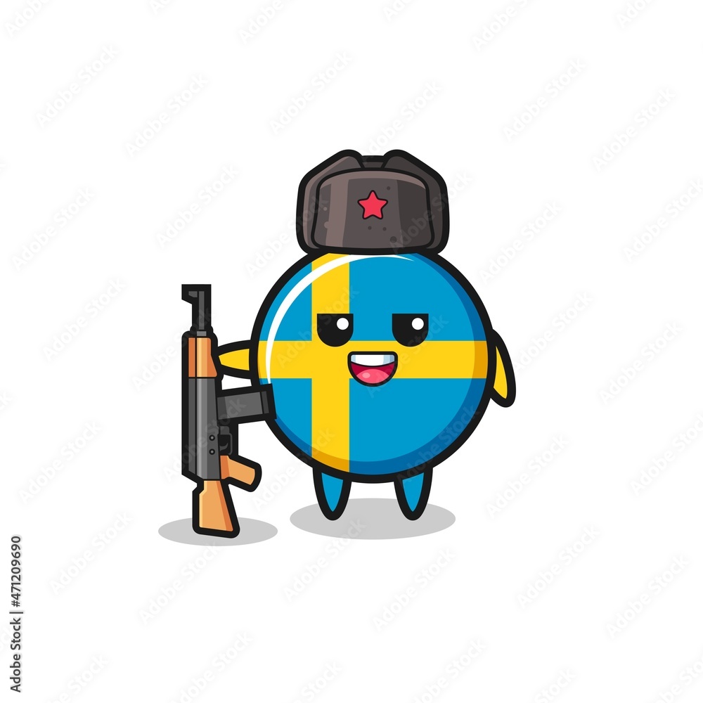 cute sweden flag cartoon as Russian army