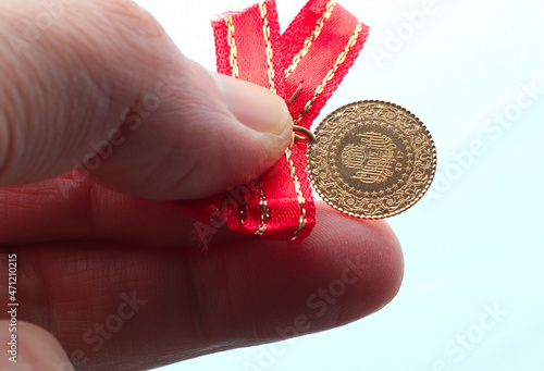 Quarter Gold (Turkish gold) macro detail shooting