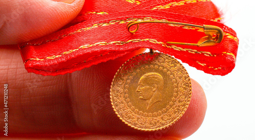 Quarter Gold (Turkish gold) macro detail shooting