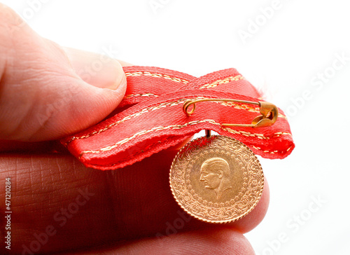 Quarter Gold (Turkish gold) macro detail shooting