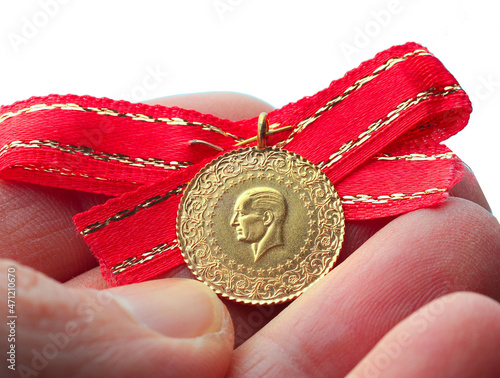 Quarter Gold (Turkish gold) macro detail shooting