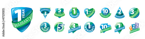 A set of vector logos Guarantee on a white background