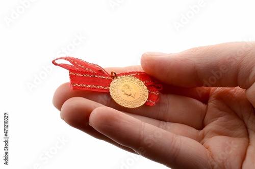 Quarter Gold (Turkish gold) macro detail shooting