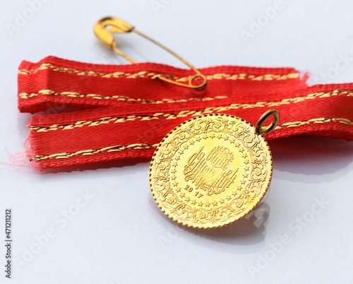 Quarter Gold (Turkish gold) macro detail shooting