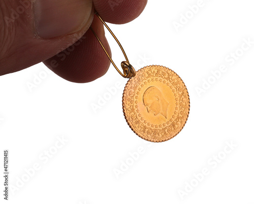 Quarter Gold (Turkish gold) macro detail shooting