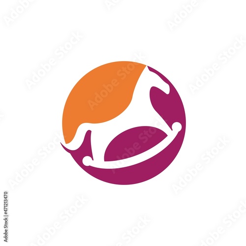 Rocking horse toy kids shop logo