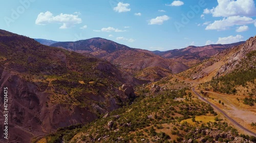 Aerial, Mountainous Landscapes, Malatya Region, Turkey photo