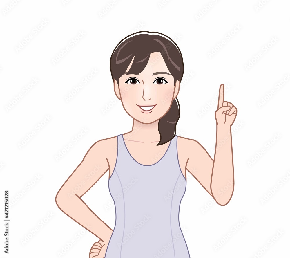 タンクトップを着た女性 タンクトップを着た女性
