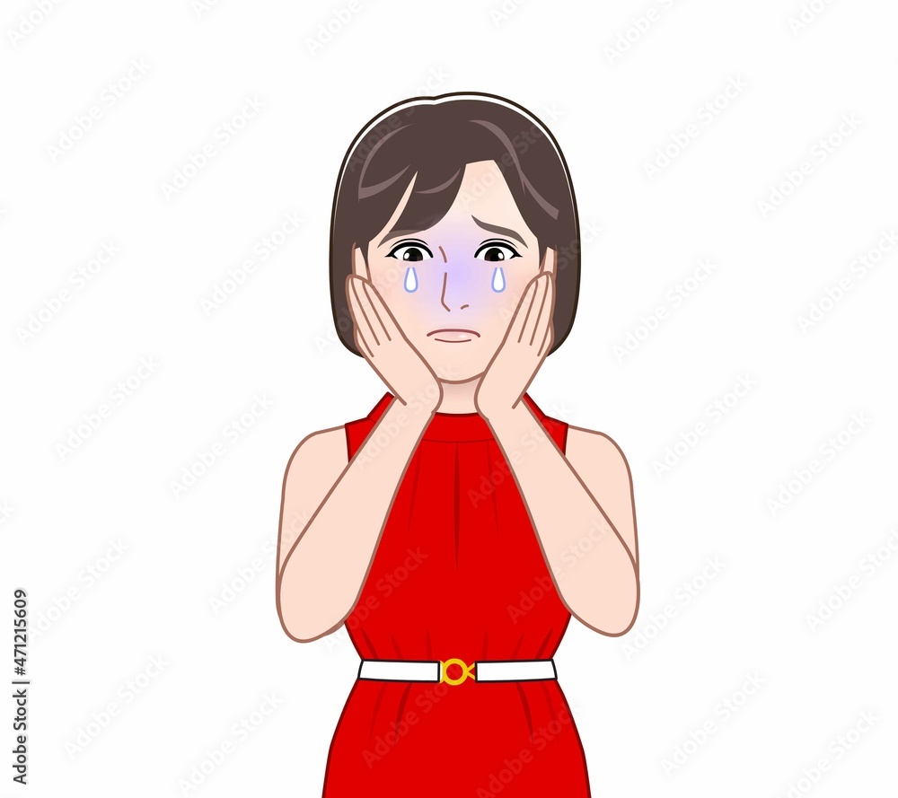赤いドレスの女性 赤いドレスの女性