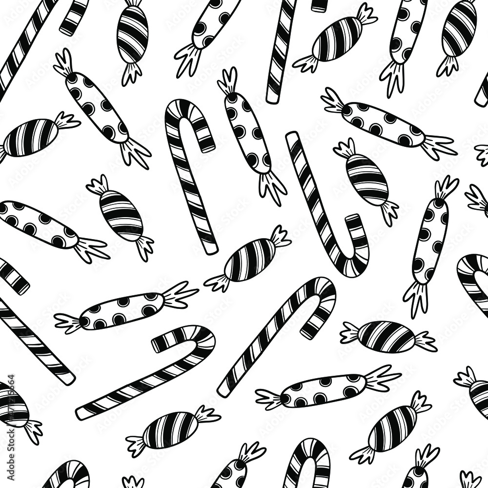 Seamless Christmas, New Year pattern. Vector linear hand-drawn gingerbread, gingerbread man, candy. Outlined Sketched Decorative Rustic Design Elements, Cartoons. New Year. Illustrator Pattern Swatch. Seamless Christmas, New Year pattern. Vector linear hand-drawn gingerbread, gingerbread man, candy. Outlined Sketched Decorative Rustic Design Elements, Cartoons. New Year. Illustrator Pattern Swatch.