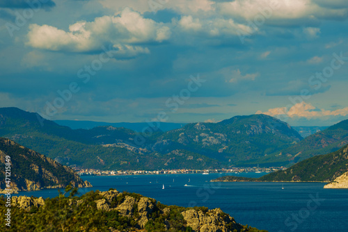 MARMARIS, TURKEY: Top view of the bay and Marmaris from the ruins of the ancient city of Amos. © Anna ART