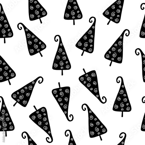 seamless pattern with christmas trees
